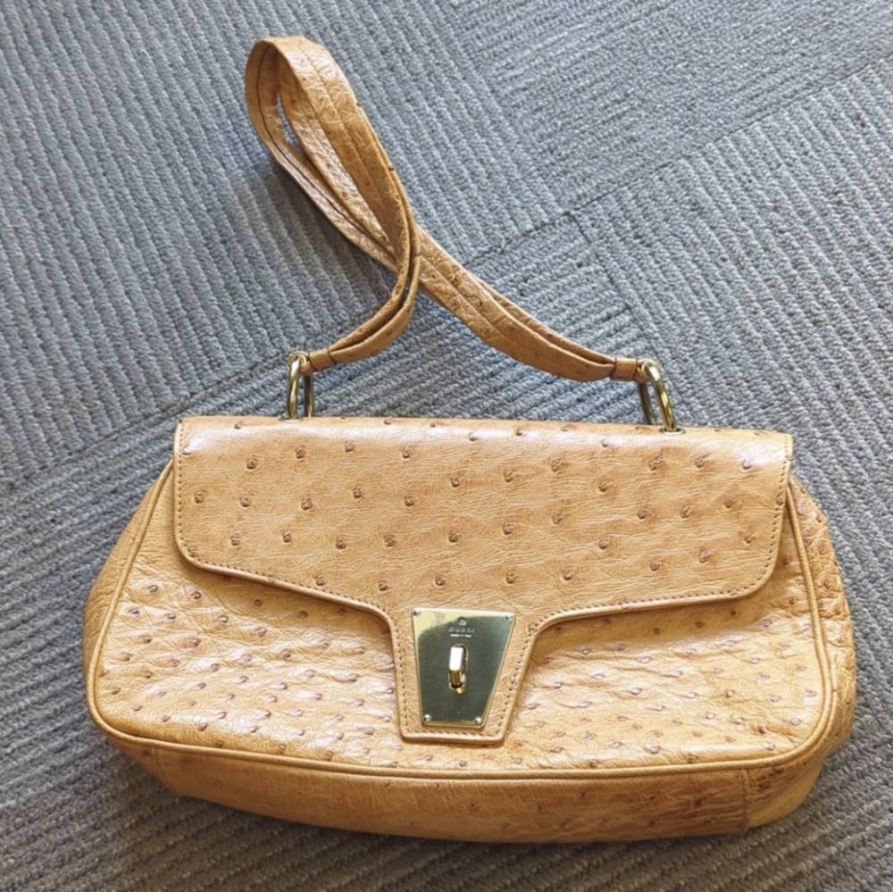 Gucci ostrich bag